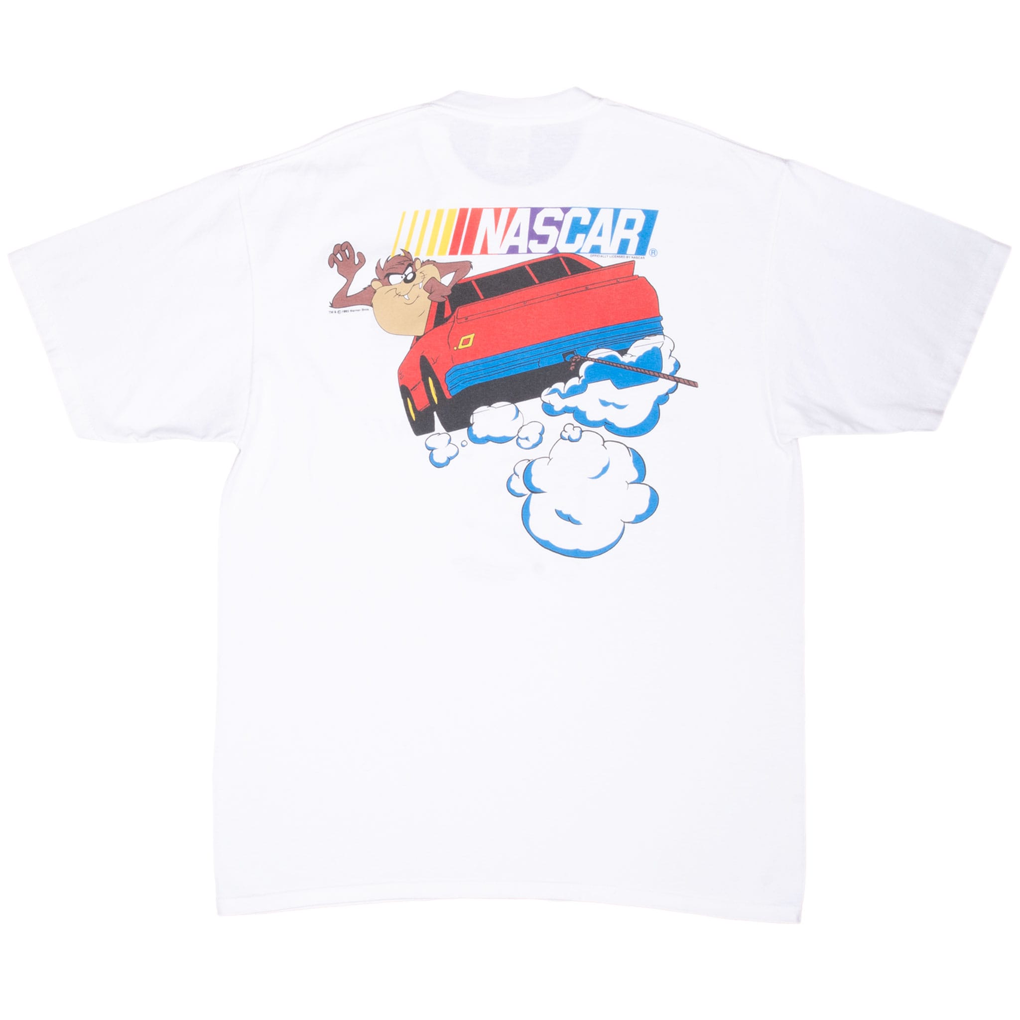 Vintage Nascar Looney Tunes Yosemite Sam Taz Tee Shirt 1993 Size XL Made In Usa With Single Stitch Sleeves