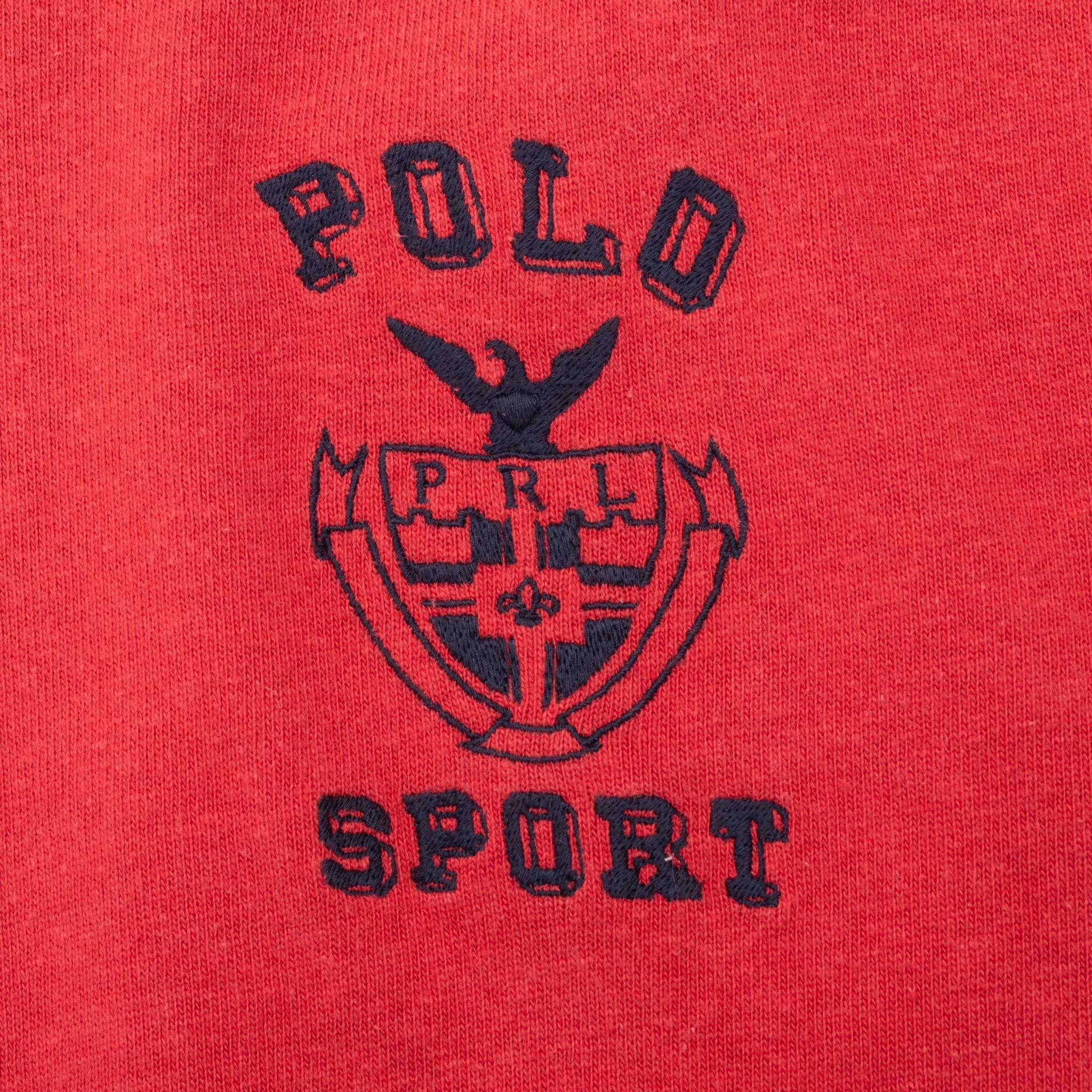 Vintage Ralph Lauren Polo Sport Red Polo Shirt 1990S Size Medium Deadstock