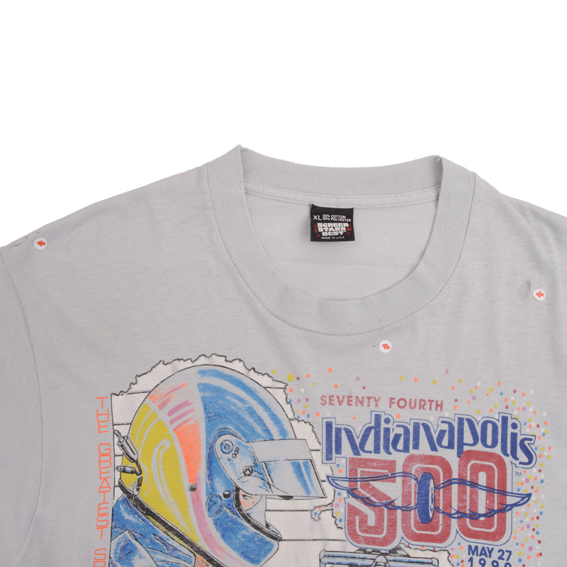 VINTAGE INDY CAR RACING INDIANAPOLIS 500 1990 TEE SHIRT SIZE LARGE MADE IN USA