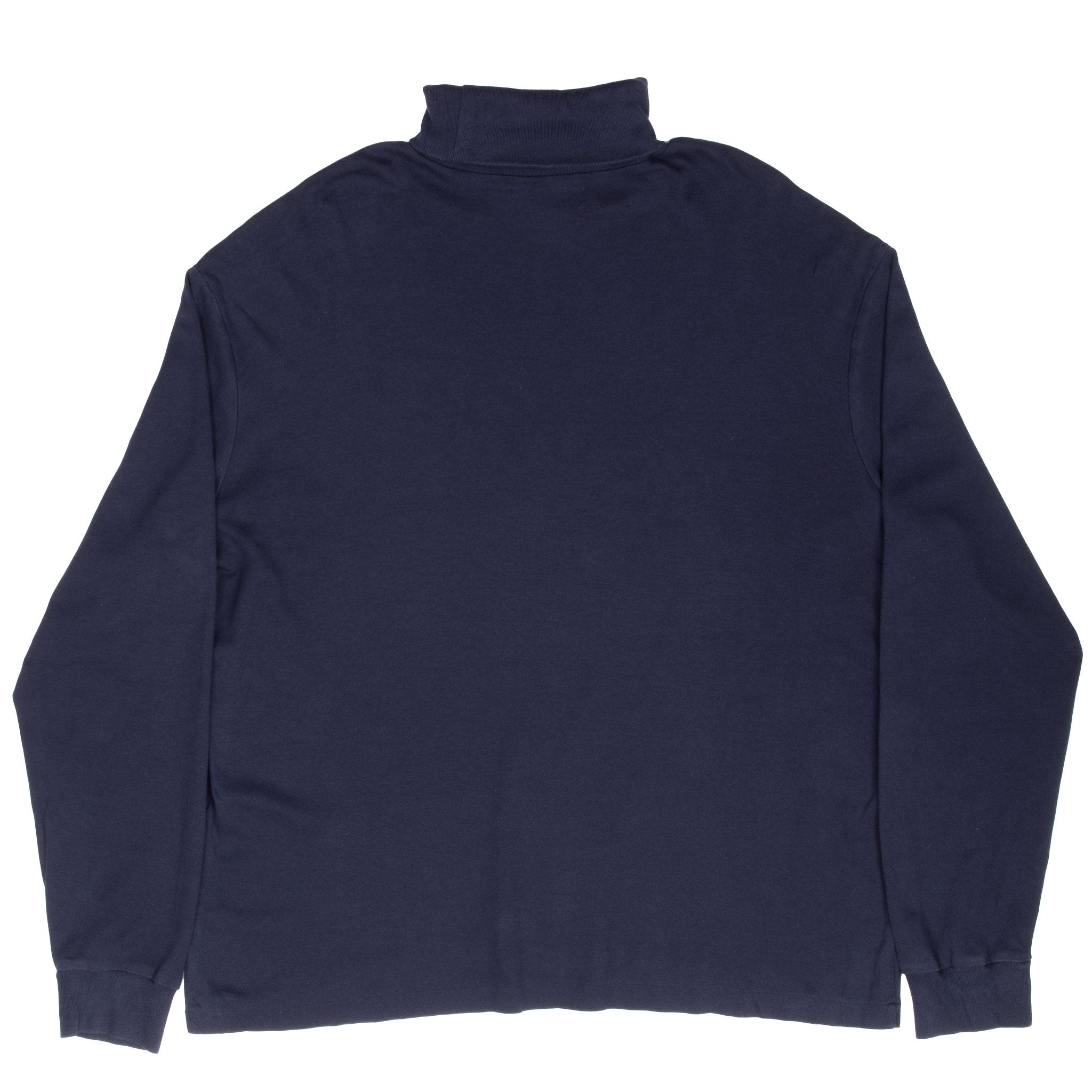 Vintage Ralph Lauren Navy Blue Turtle Neck Long Sleeve Tee Shirt 1990S Size Large