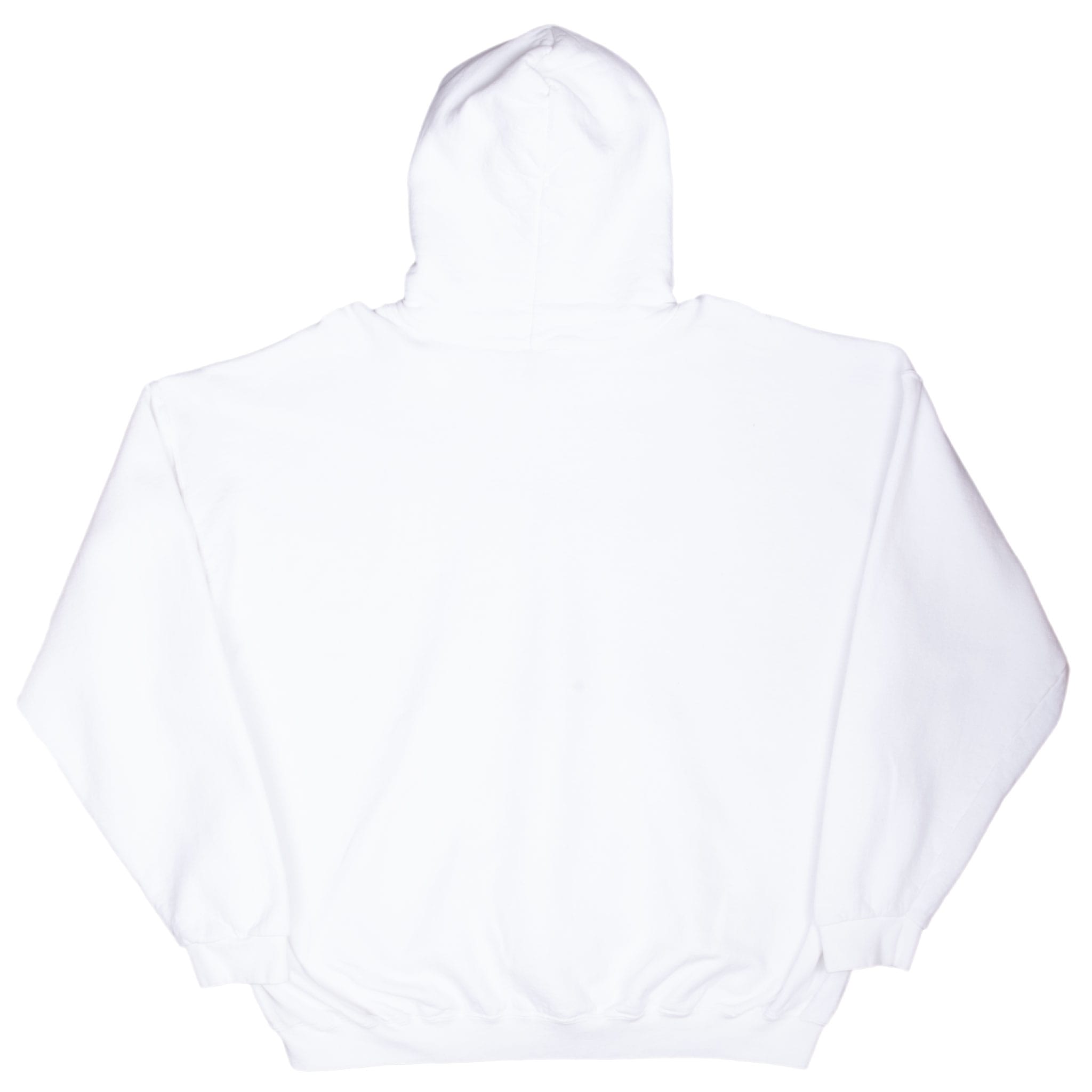 Vintage Nike Big Swoosh White Hoodie Sweatshirt 1990S Size 2Xl Made In Usa