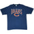 Full front of navy Chicago Bears short-sleeve T-shirt with orange and white logo print