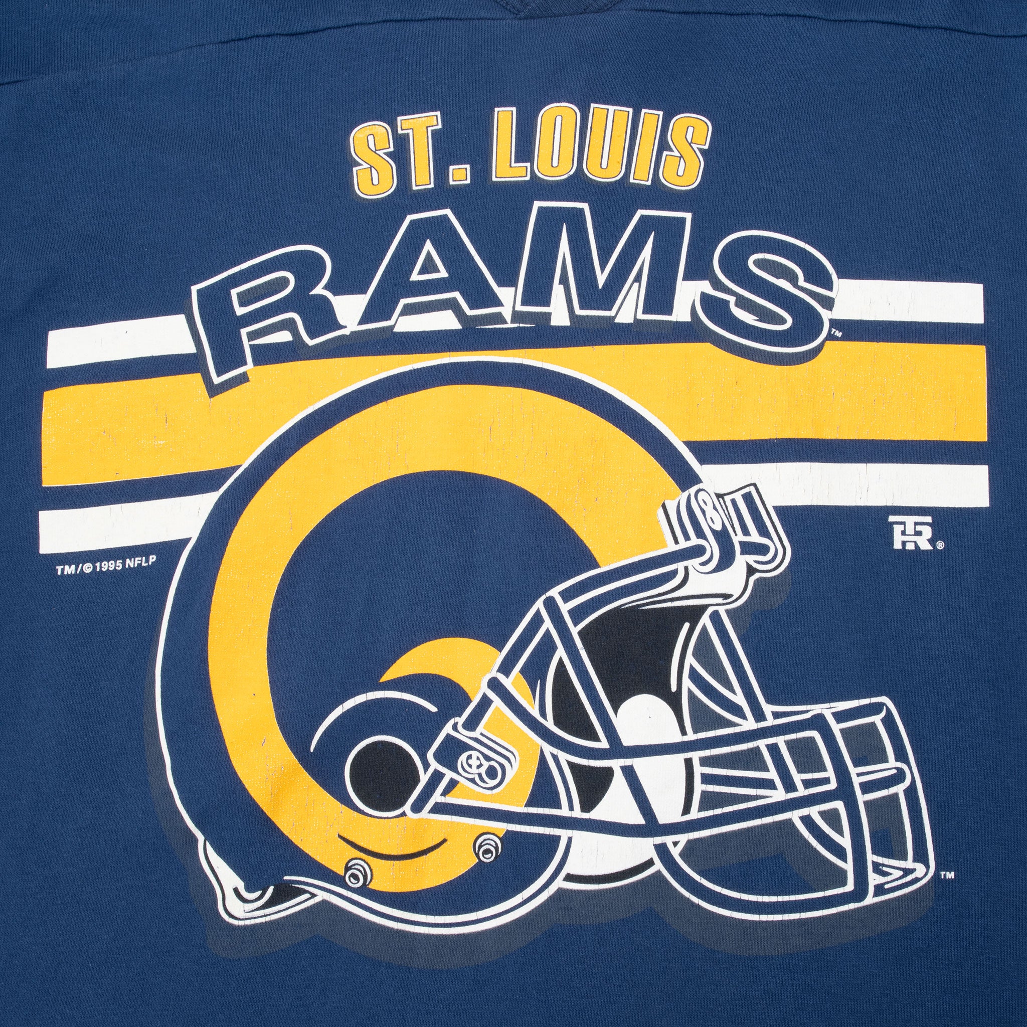 Vintage Nfl Saint Louis Rams 1995 Tee Shirt Size Large Made In Usa With Single Stitch Sleeves
