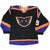Full front of Philadelphia Phantoms jersey with black body, purple and orange trim, and number 9