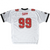 Back of white Tampa Bay Buccaneers jersey with Sapp name and red number 99