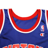 VINTAGE CHAMPION NBA DETROIT PISTONS HILL #33 JERSEY 1990s SIZE 44 MADE IN USA