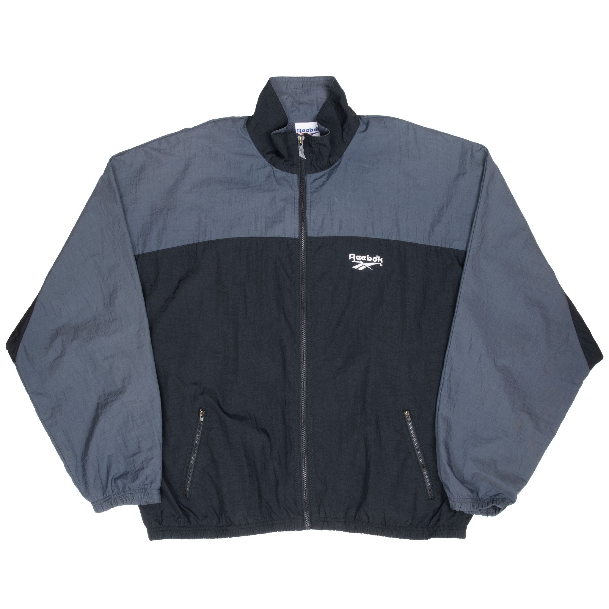 Vintage Reebok Black And White Windbreaker Jacket 1990S Size Large