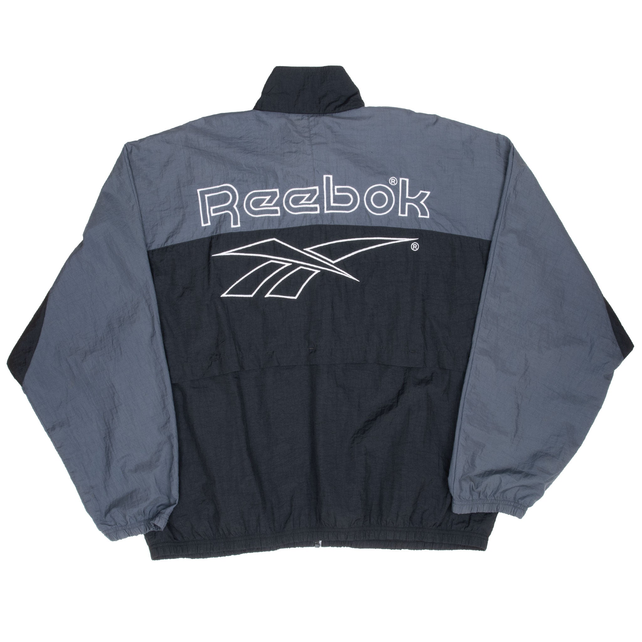 Vintage Reebok Black And White Windbreaker Jacket 1990S Size Large