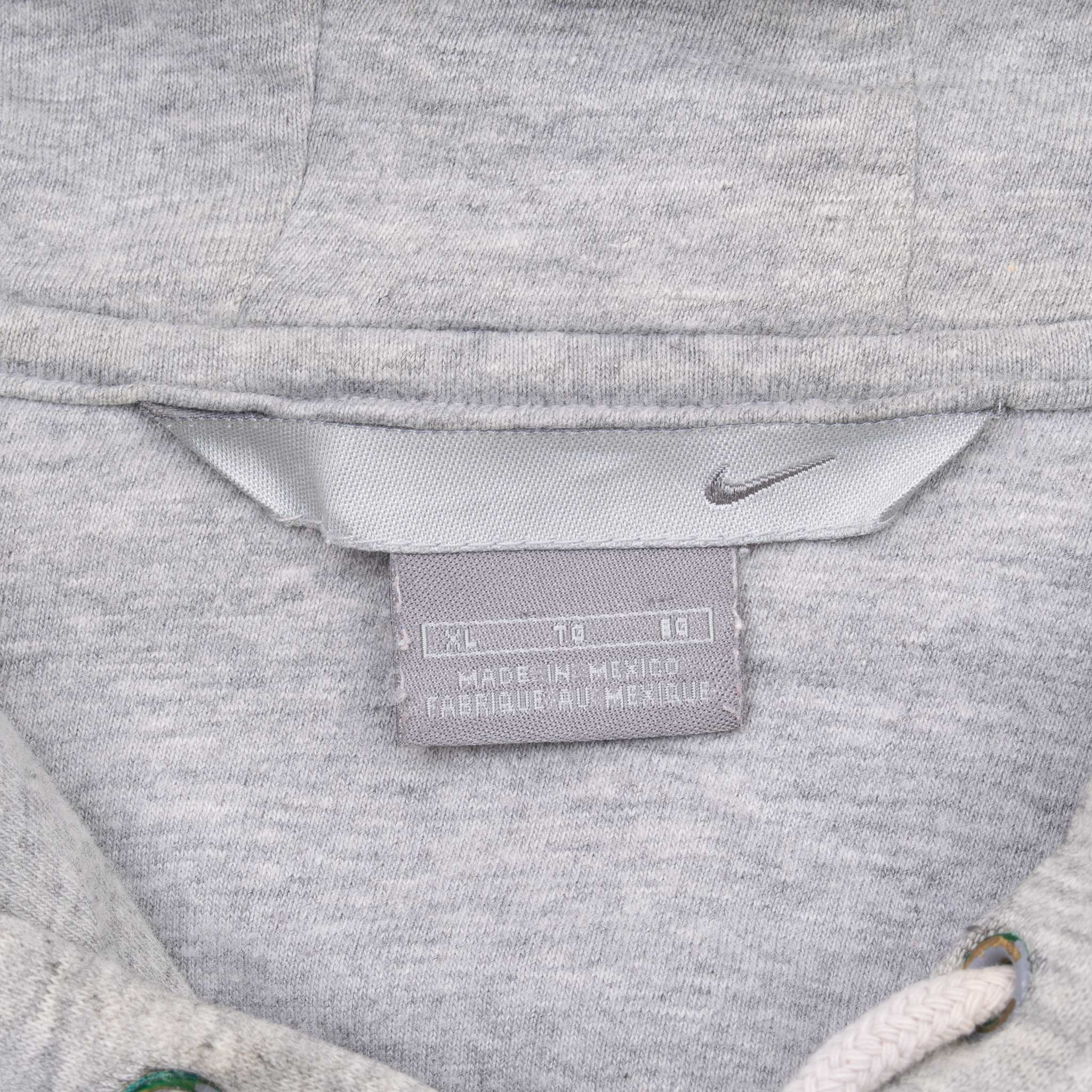Vintage Nike Spellout Swoosh Gray Hoodie Sweatshirt 2000S Size XL