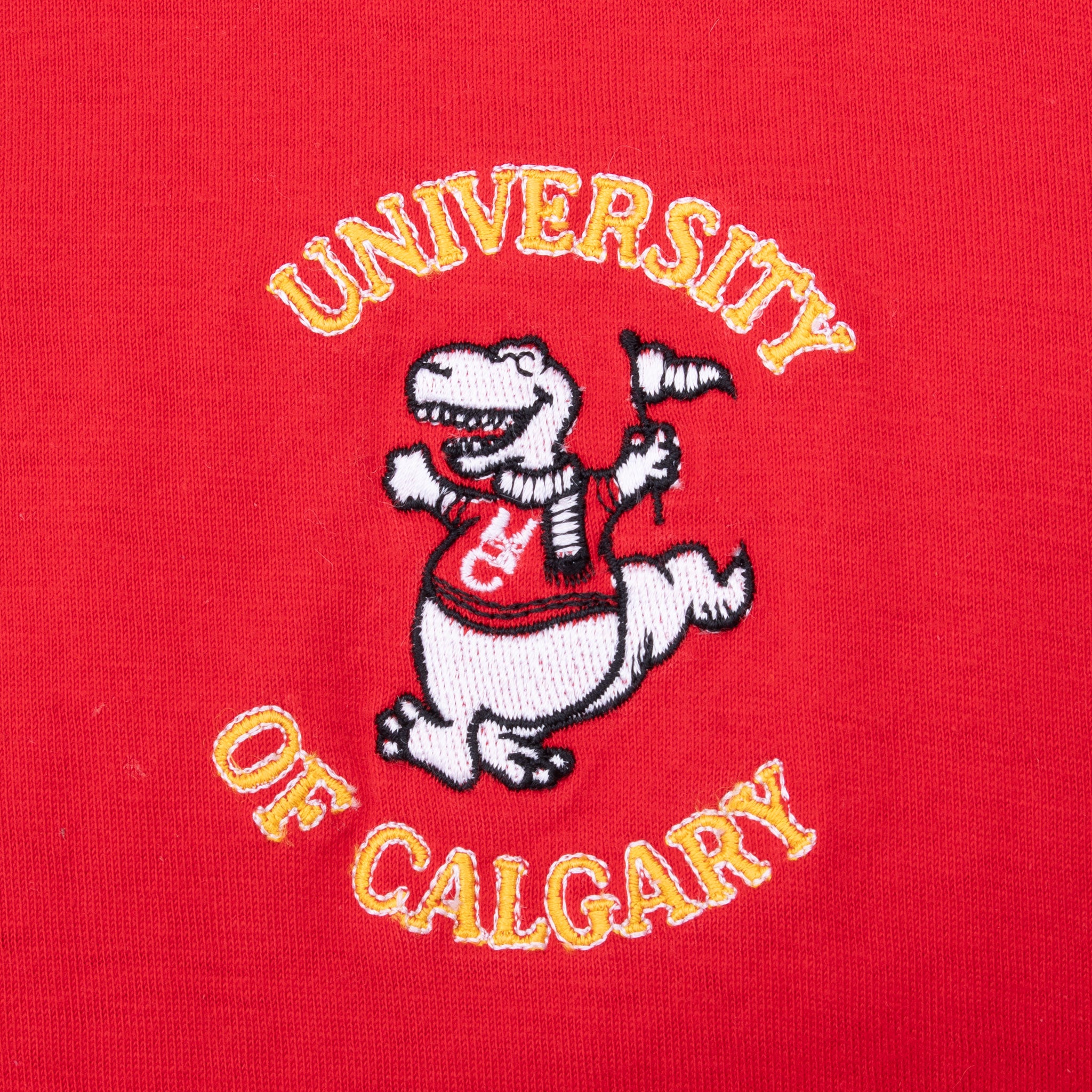Vintage University Of Calgary Dinos Long Sleeve Turtle Neck Tee Shirt 1990S Size XL With Single Stitch