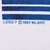 Close-up of blue stripes and Logo 7 copyright 1987 MLBPC text on the front graphic