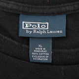 Vintage Polo Ralph Lauren Black Classic Tee Shirt 1990S Size XL With Single Stitch Sleeves