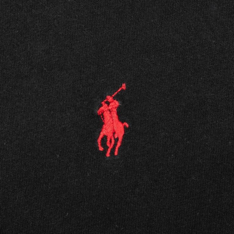 Vintage Polo Ralph Lauren Black Classic Tee Shirt 1990S Size XL With Single Stitch Sleeves