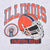 Close-up of Illinois Fighting Illini print with orange helmet and team logo