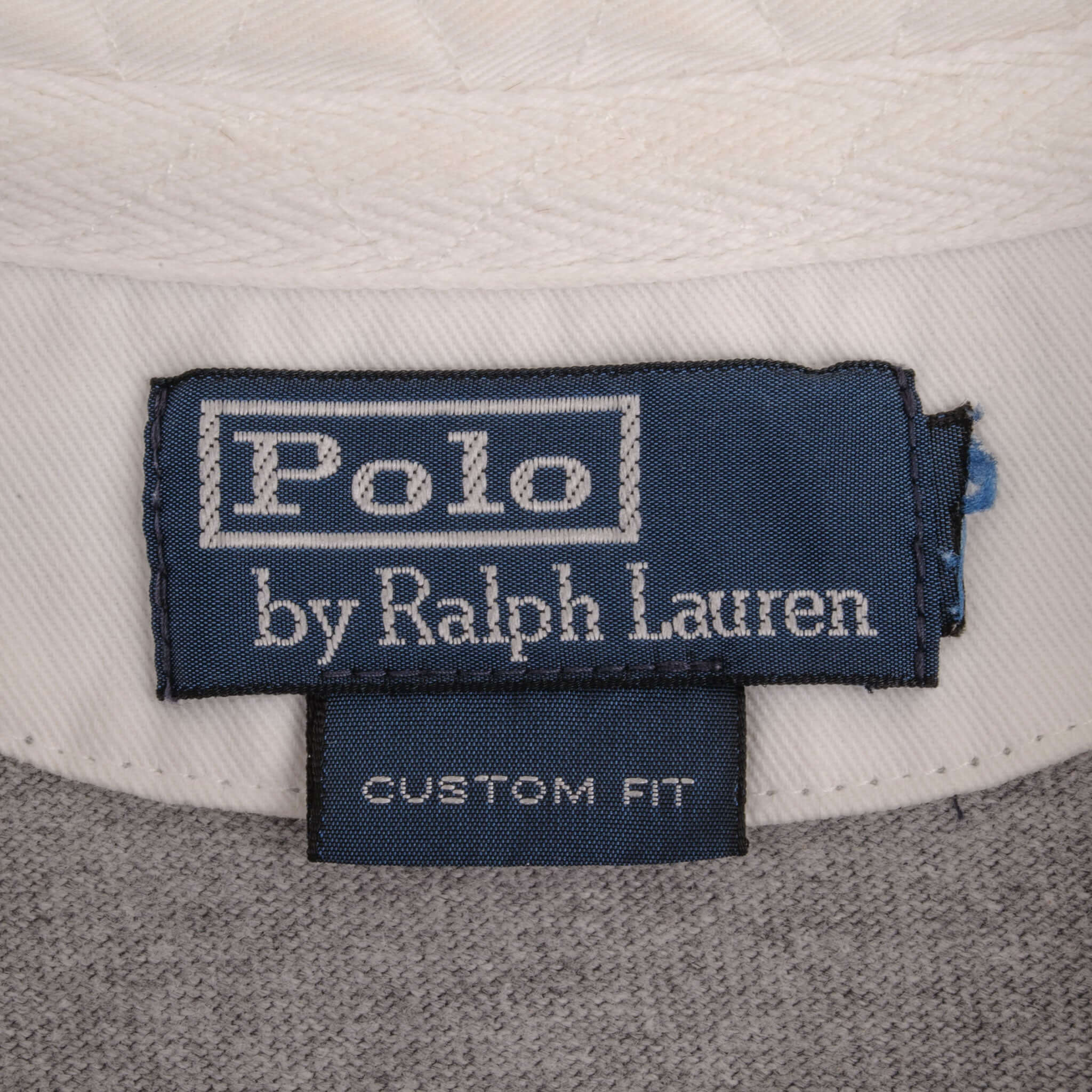 Vintage Ralph Lauren Grey & White Striped Rugby Polo Shirt 1990S Size XL