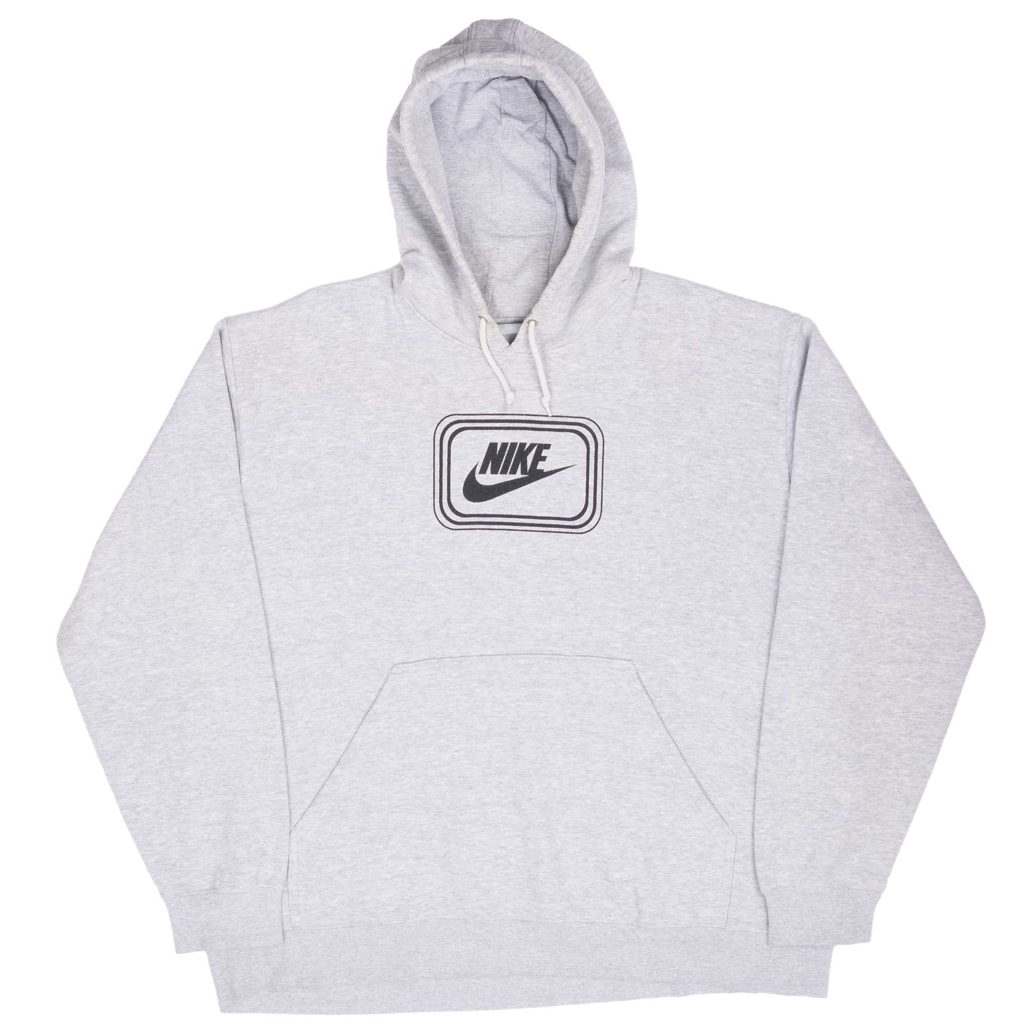 Vintage Nike Spellout Swoosh Gray Hoodie Sweatshirt 2000S Size XL