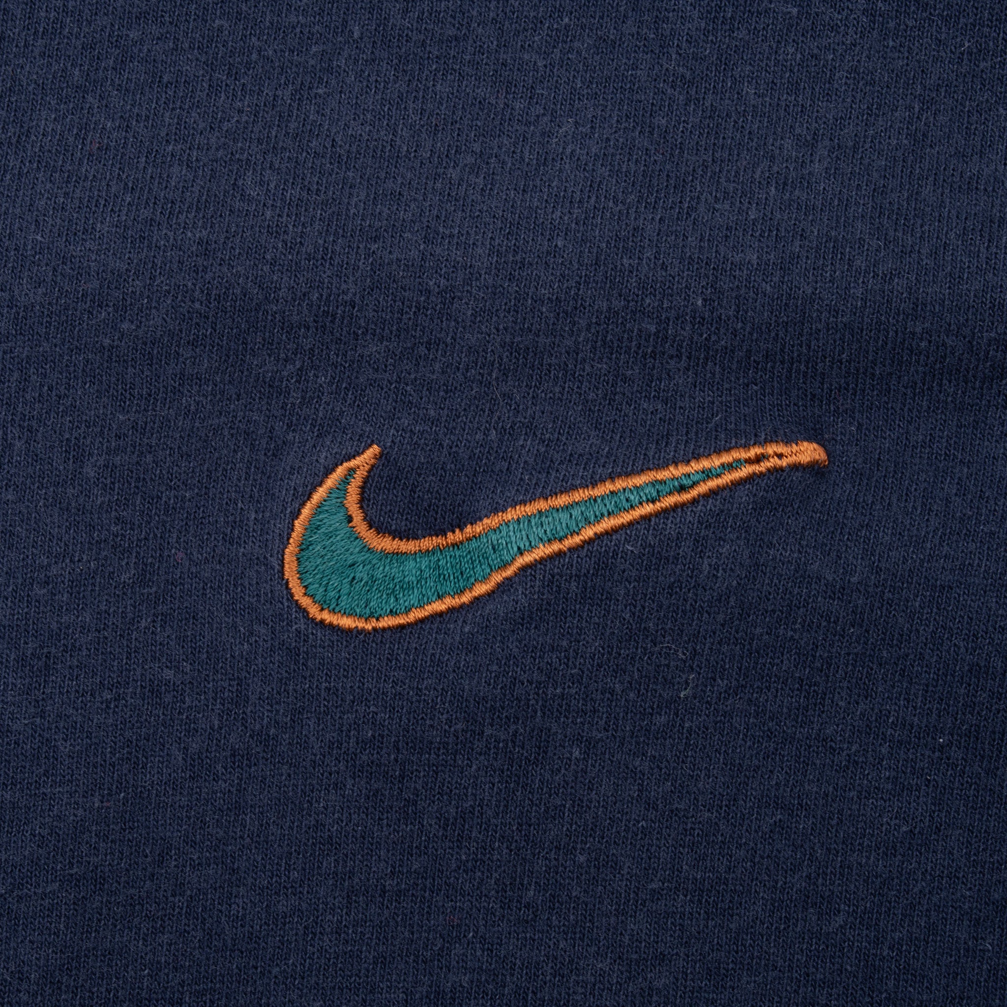 Vintage Nike Classic Swoosh Navy Blue Tee Shirt Size 1990s Size Medium Made In USA