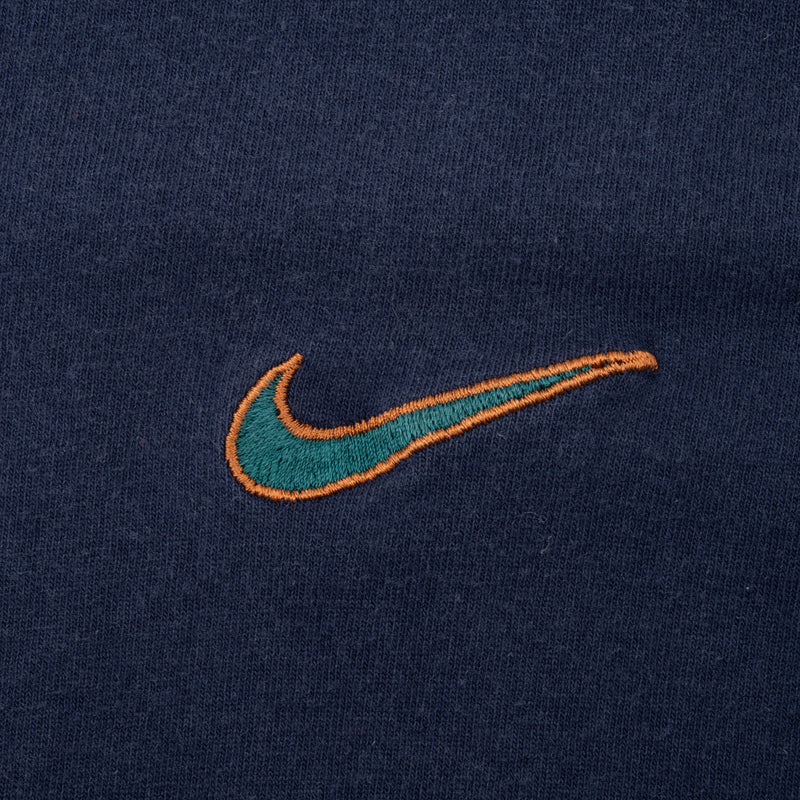 Vintage Nike Classic Swoosh Navy Blue Tee Shirt Size 1990s Size Medium Made In USA
