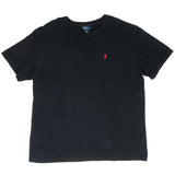 Vintage Polo Ralph Lauren Black Classic Tee Shirt 1990S Size XL With Single Stitch Sleeves