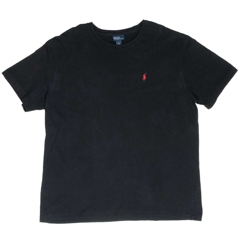Vintage Polo Ralph Lauren Black Classic Tee Shirt 1990S Size XL With Single Stitch Sleeves