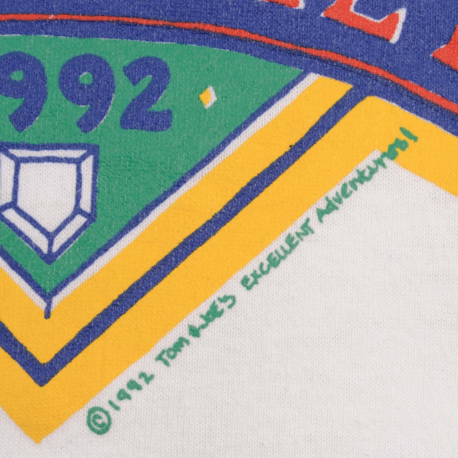 Vintage MLB Atlanta Braves Let's Do It Again 1992 Tee Shirt Size XL Made In USA With Single Stitch Sleeves