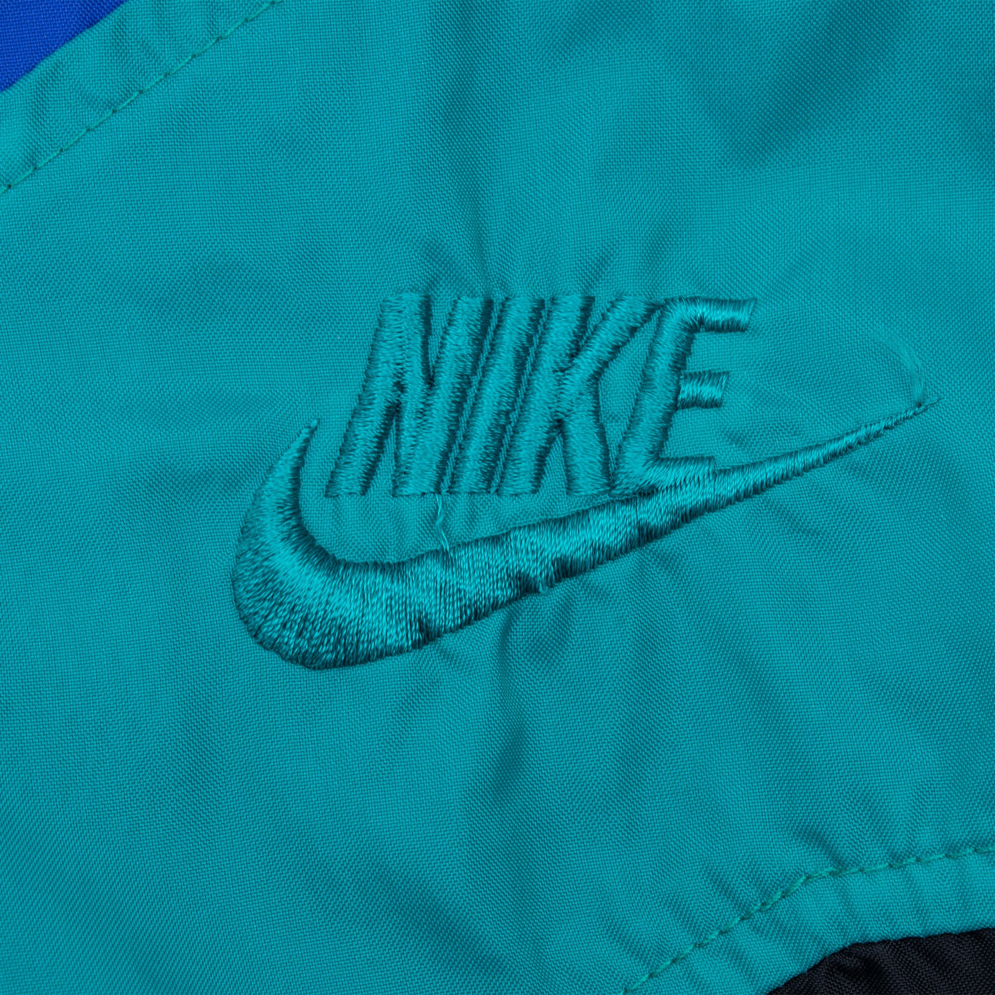 Vintage Nike Teal Blue Black Windbreaker Jacket Late 1980S Size Large
