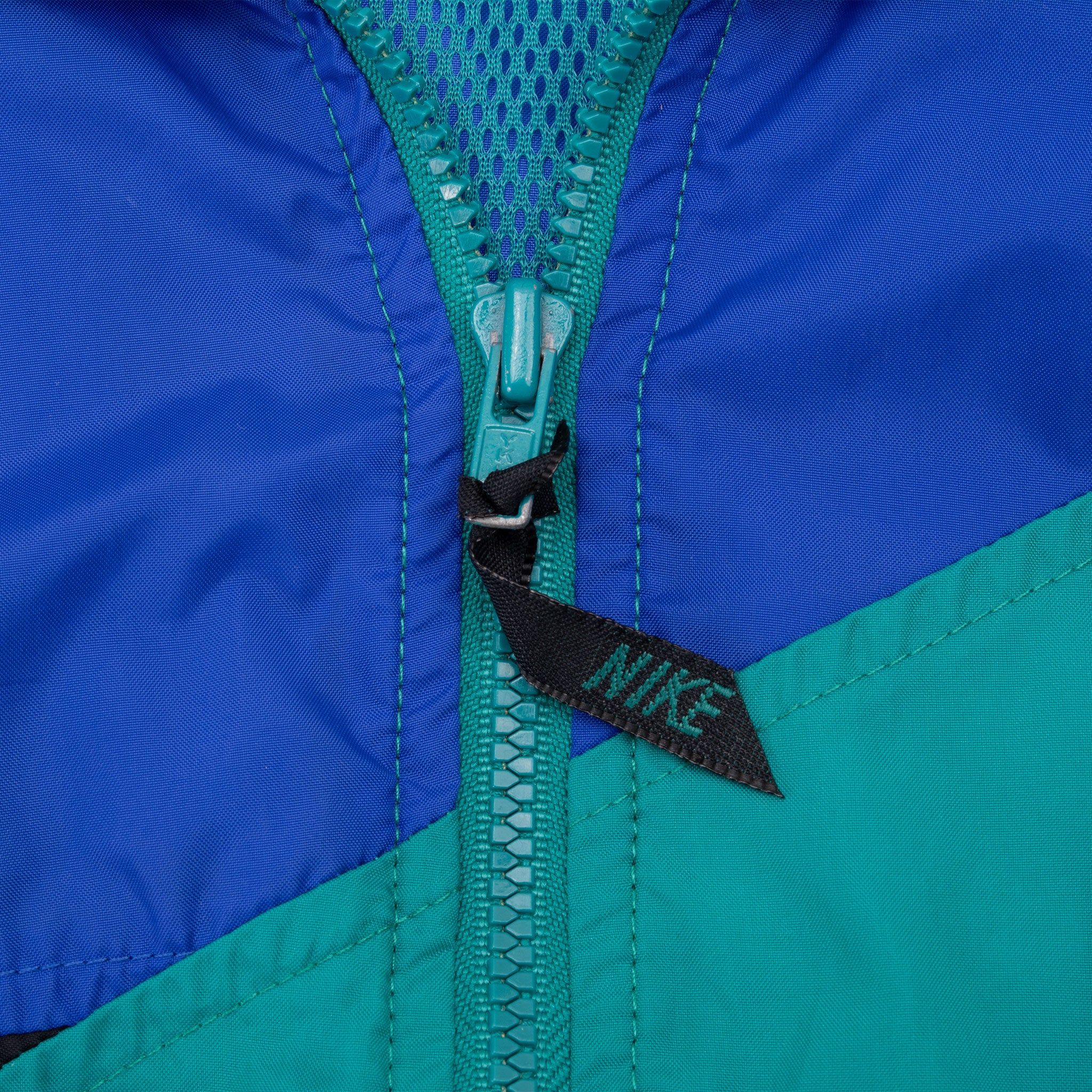 Vintage Nike Teal Blue Black Windbreaker Jacket Late 1980S Size Large