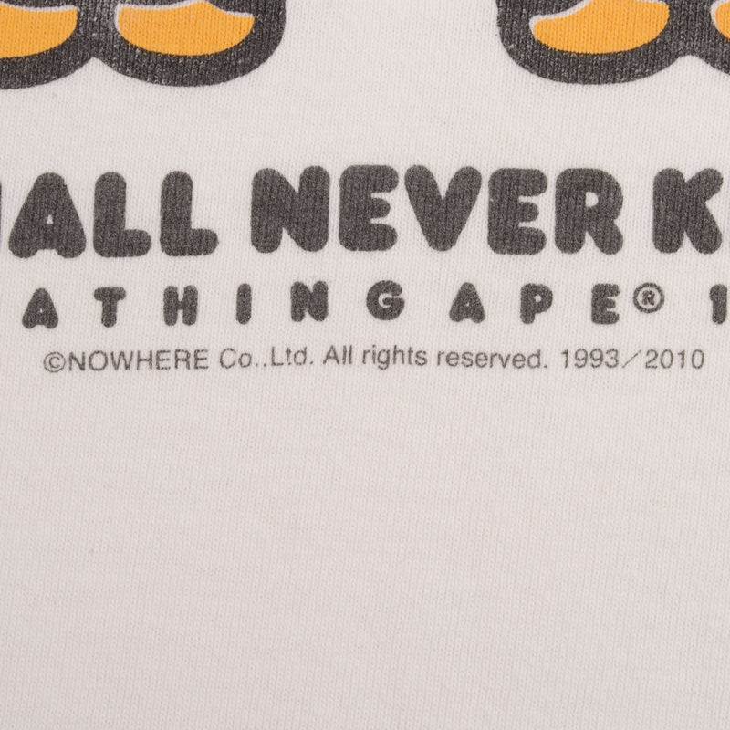 Vintage Bape A Bathing Ape, Ape Shall Never Kill Ape 1993-2010 Tee Shirt Size Medium Made In Japan With Single Stitch Sleeves