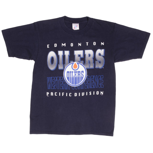 Vintage NHL Edmonton Oilers 1990S Tee Shirt Size Medium Made In Canada