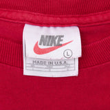 Vintage Nike Classic Swoosh Red Tee Shirt 1990S Size Large Made In Usa
