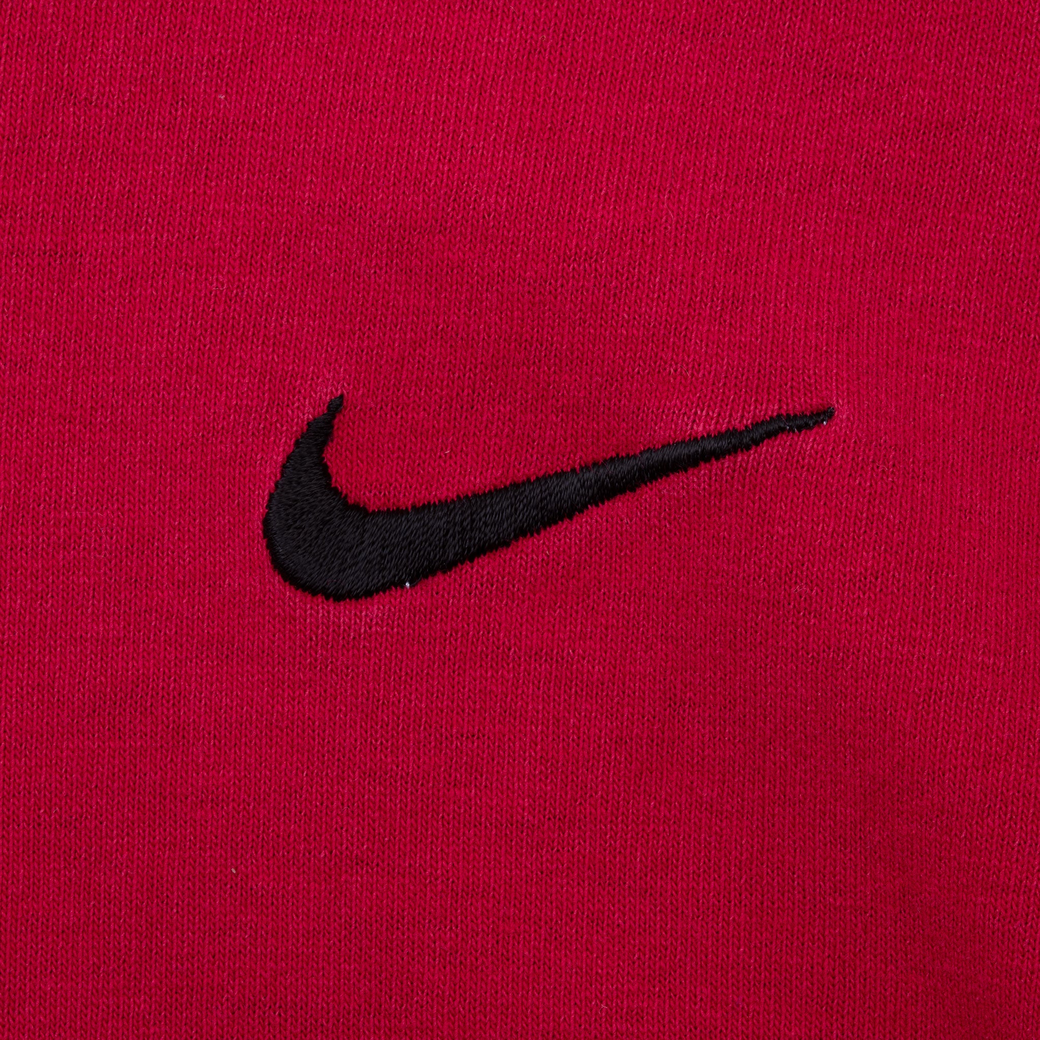 Vintage Nike Classic Swoosh Red Tee Shirt 1990S Size Large Made In Usa