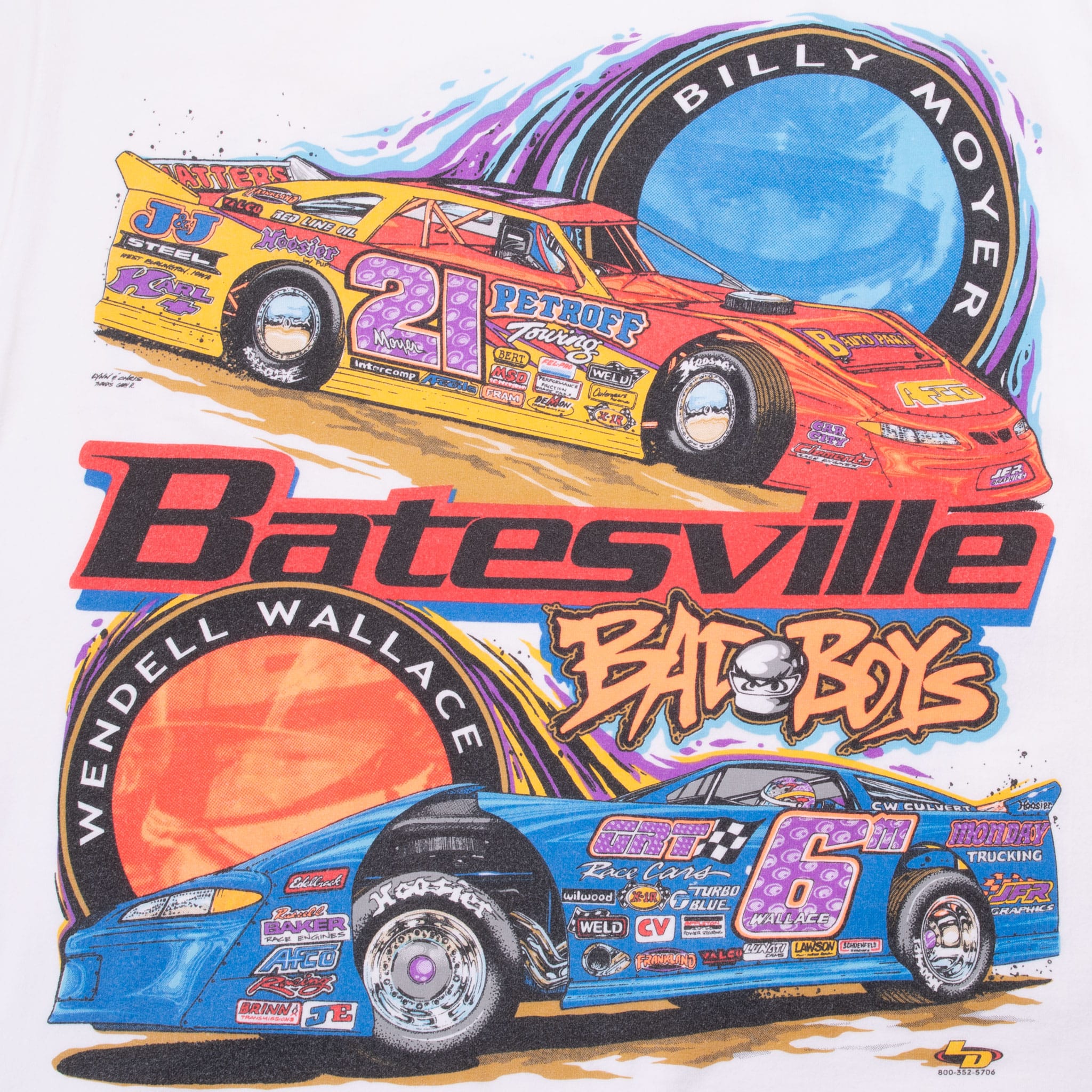 Vintage Racing Billy Moyer Wendell Wallace Batesville 1990S Tee Shirt Size Medium