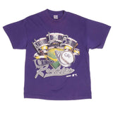 Vintage Purple MLB Colorado Rockies Tee Shirt 1991 Size Medium Made In USA With Single Stitch Sleeves