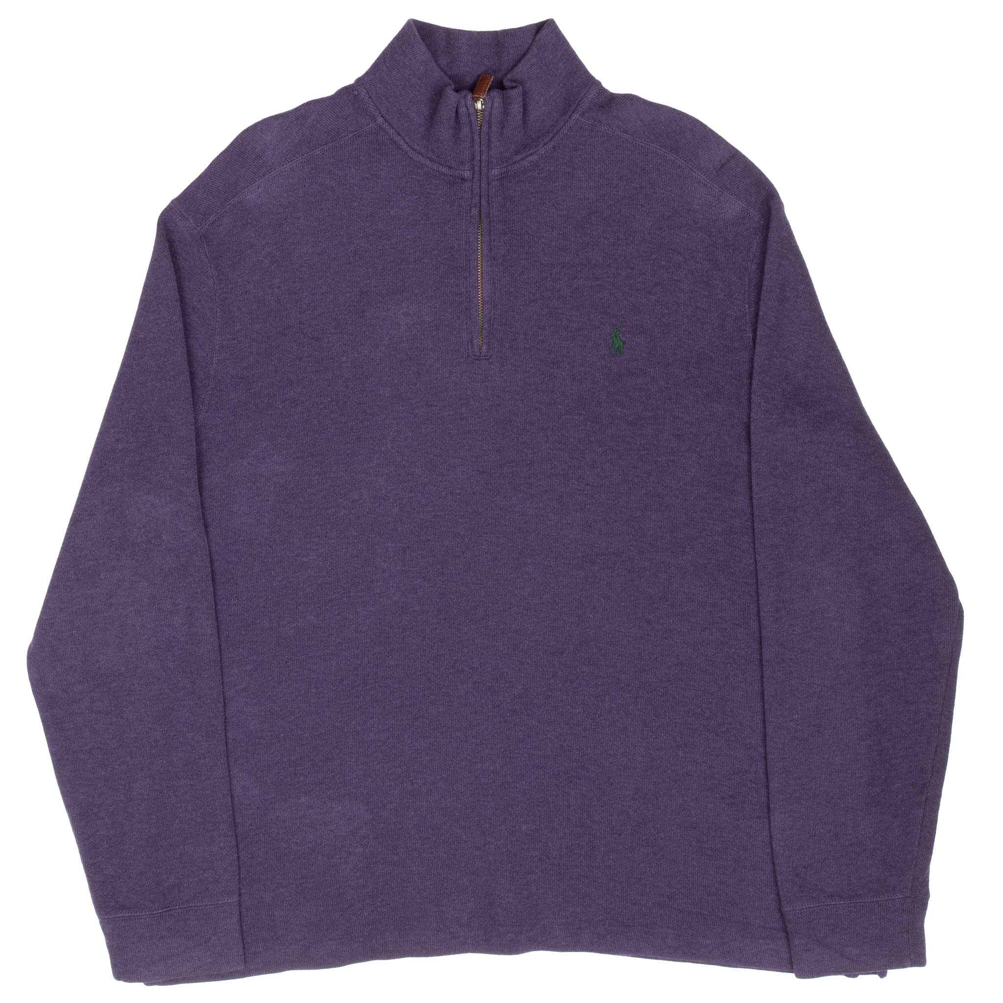 Vintage Ralph Lauren Purple Quarter Zip Sweater Size XL 1990S Made In Usa