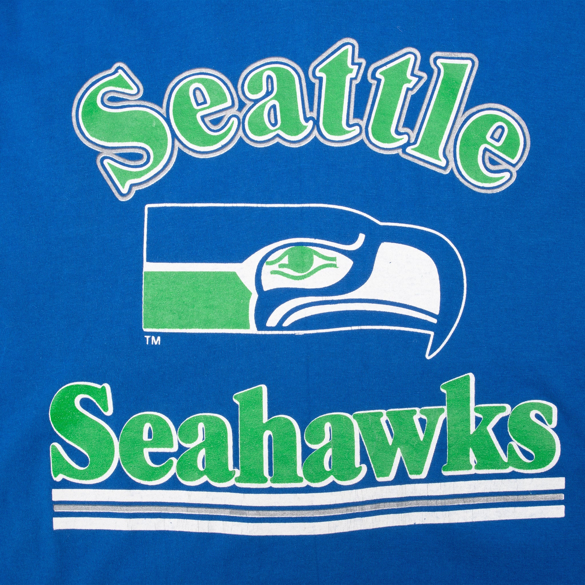 Vintage Nfl Seattle Seahawks Tee Shirt 1990S Size Large Made In Usa With Single Stitch Sleeves