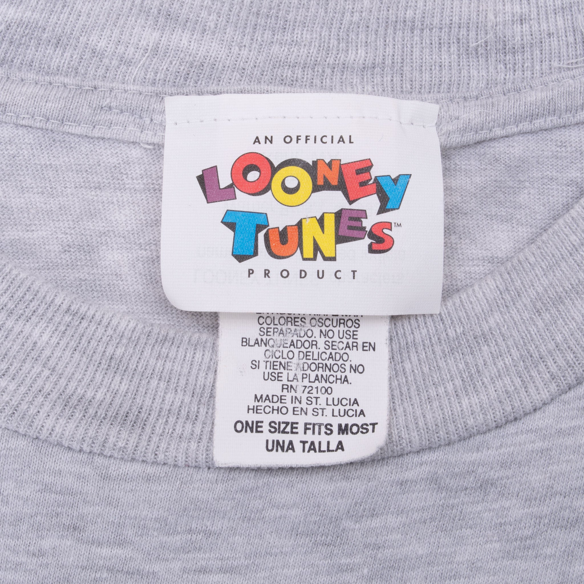 Vintage Looney Tunes Golf 1995 Grey Tee Shirt Size XL With Single Stitch Sleeves