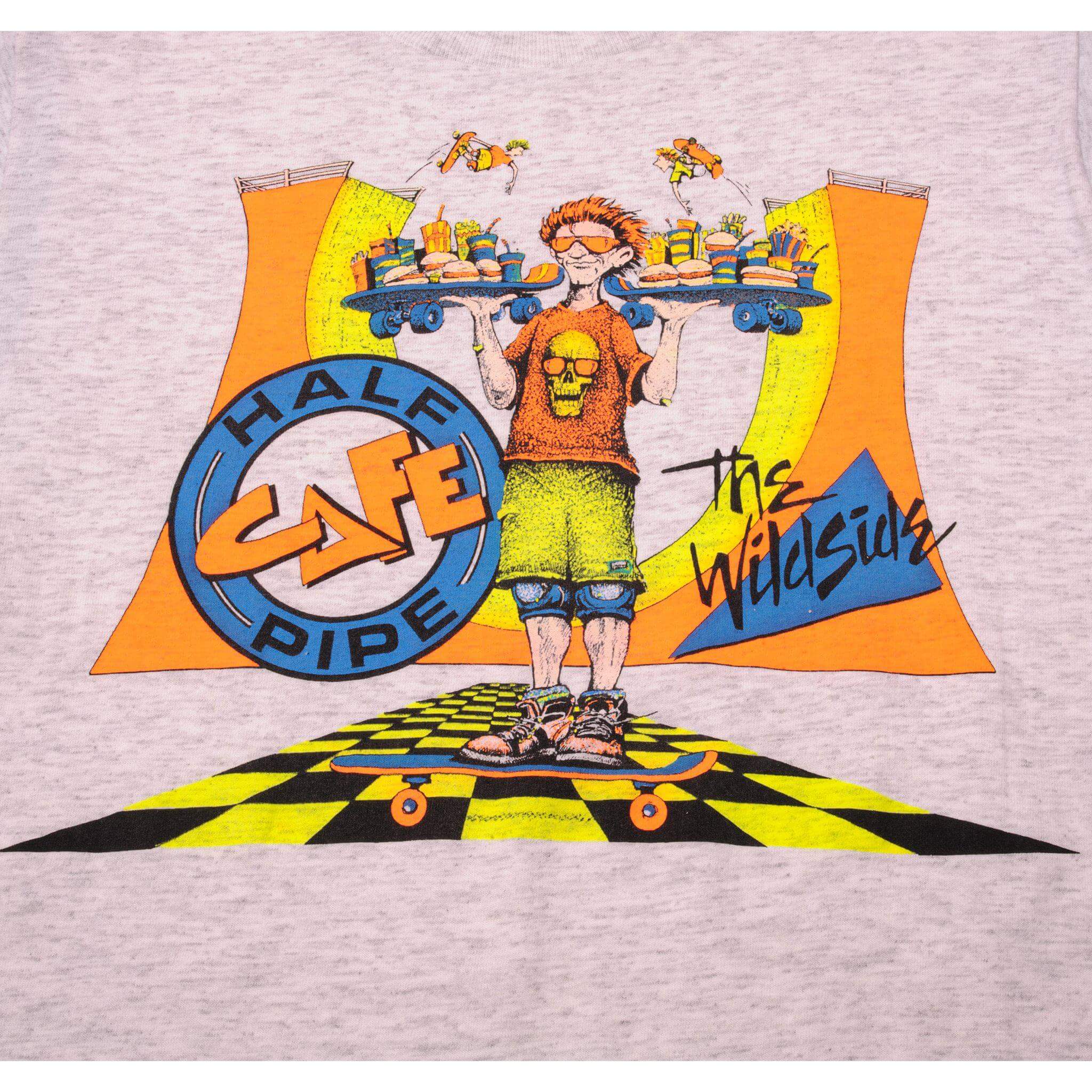 VINTAGE SKATEBOARD HALF CAFE PIPE THE WILD SIDE TEE SHIRT SIZE SMALL MADE IN USA