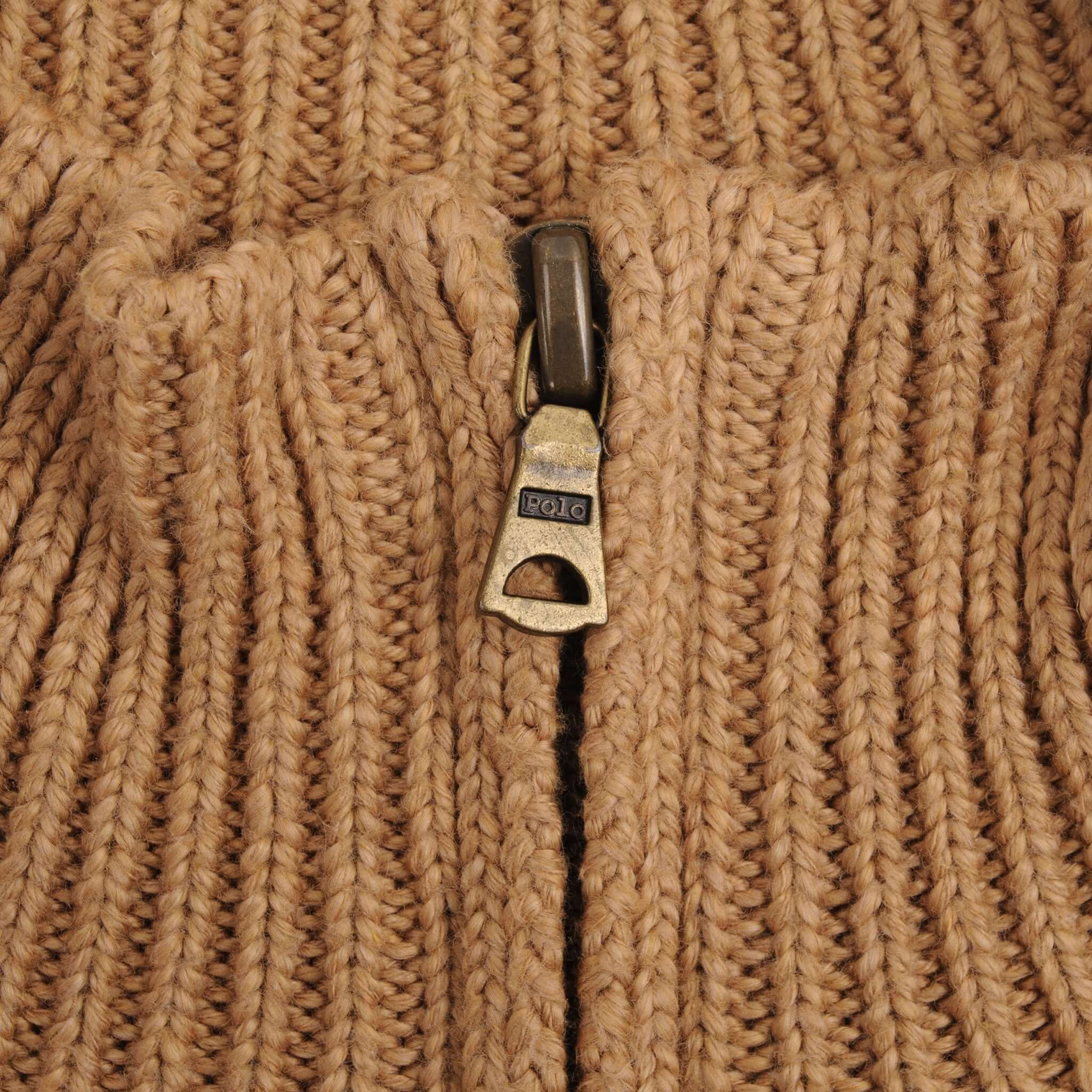 Vintage Polo Ralph Lauren Brown Knit Quarter 1/4 Zip Sweater 1990S Size Large