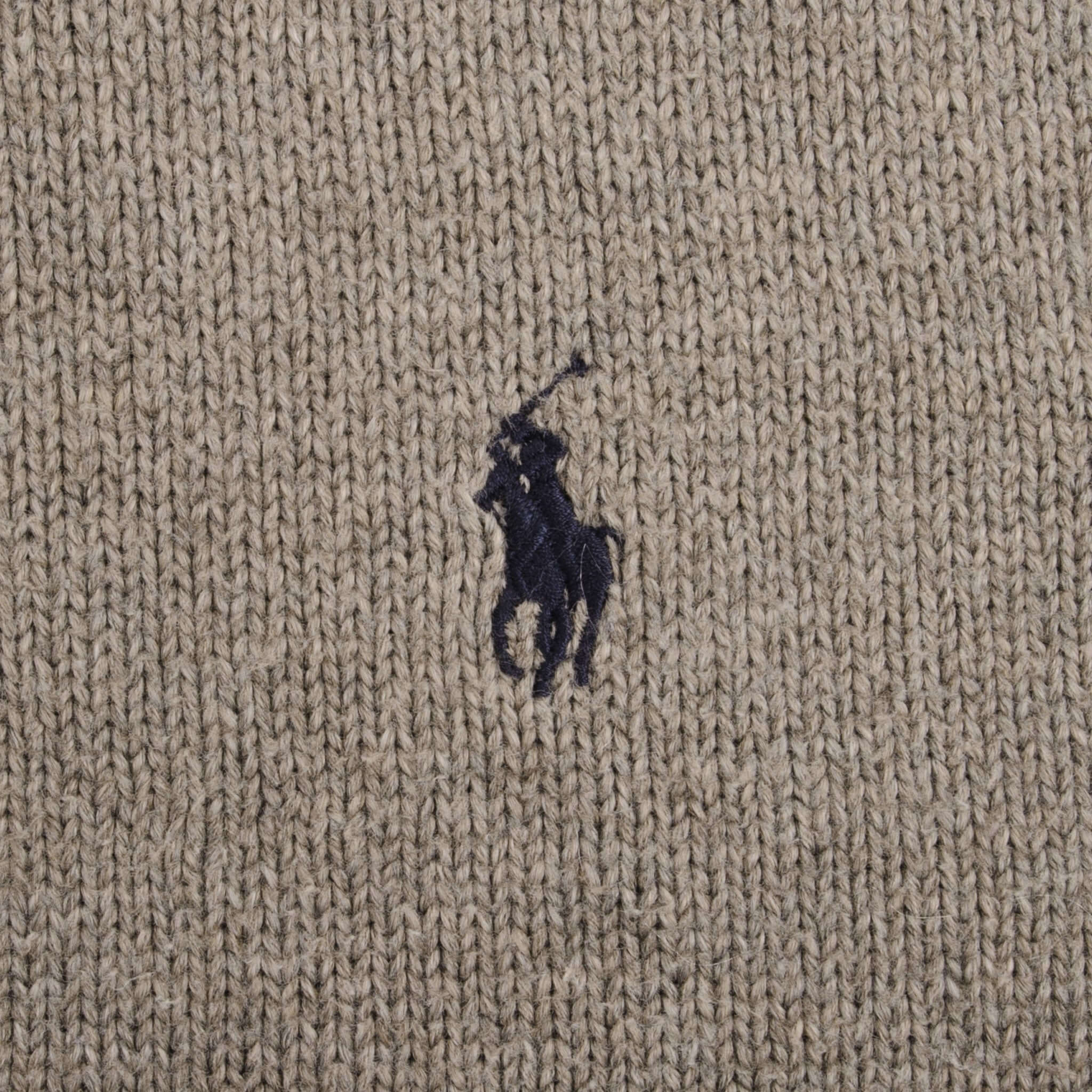 Vintage Polo Ralph Lauren Grey Knit Quarter 1/4 Zip Sweater 1990S Size XL