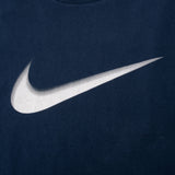 Vintage Nike Big Swoosh Blue Tee Shirt 1990S Size Medium Made In Usa