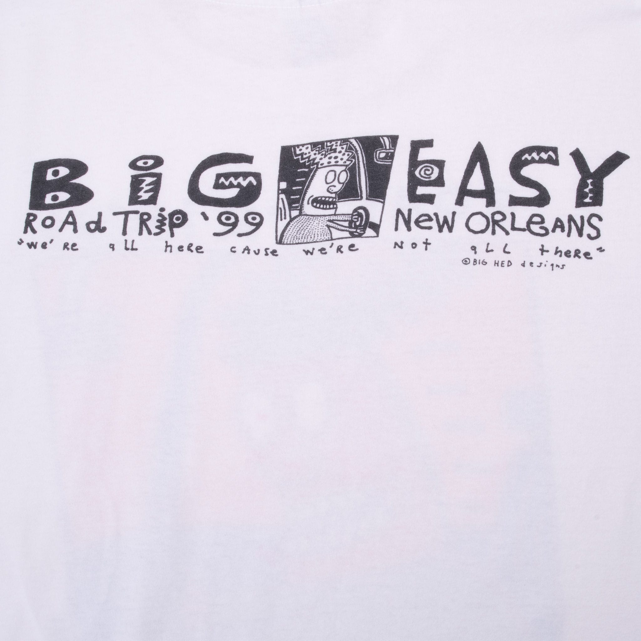 Vintage New Orleans Road Trip 1999 Big Hed Art Tee Shirt Size XL