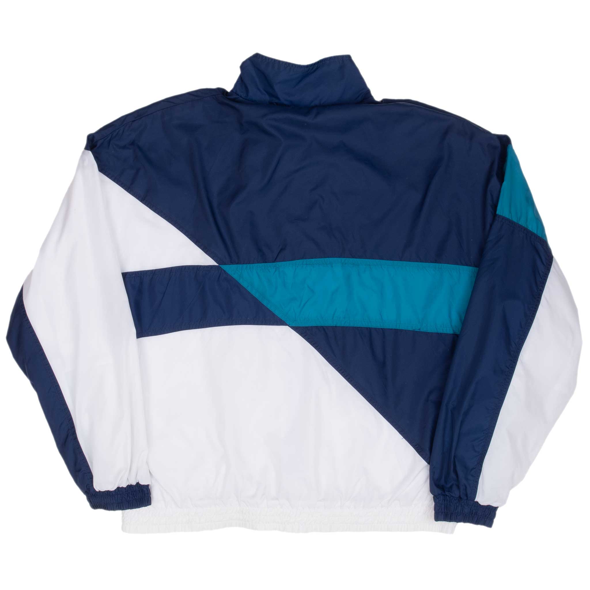 Vintage Nike Blue & White Windbreaker Jacket Late 1980S Size Medium