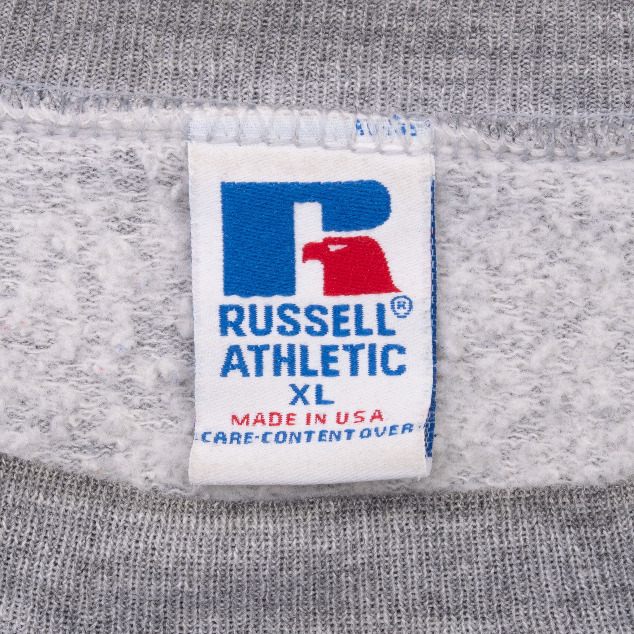 Vintage Russell Athletic Blank Grey Zip Sweatshirt 1990S Size XL Made In Usa