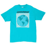 Vintage Green Peace 1989 Tee Shirt Size Large Made In Usa With Single Stitch Sleeves