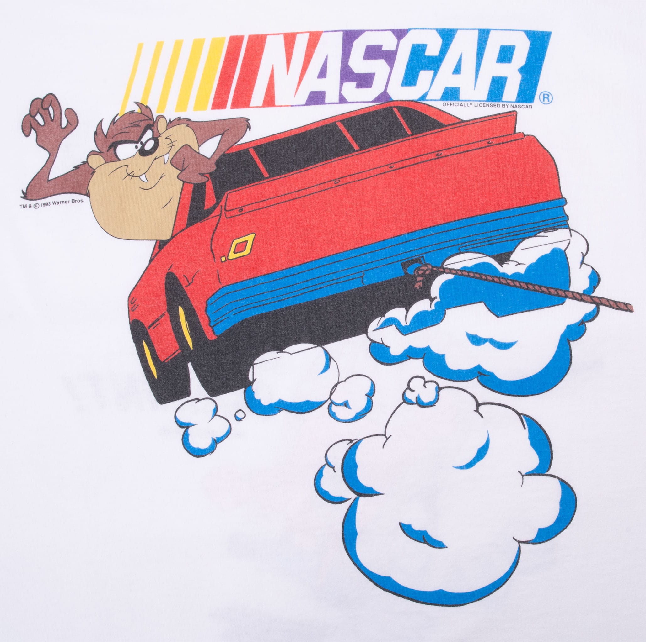 Vintage Nascar Looney Tunes Yosemite Sam Taz Tee Shirt 1993 Size XL Made In Usa With Single Stitch Sleeves