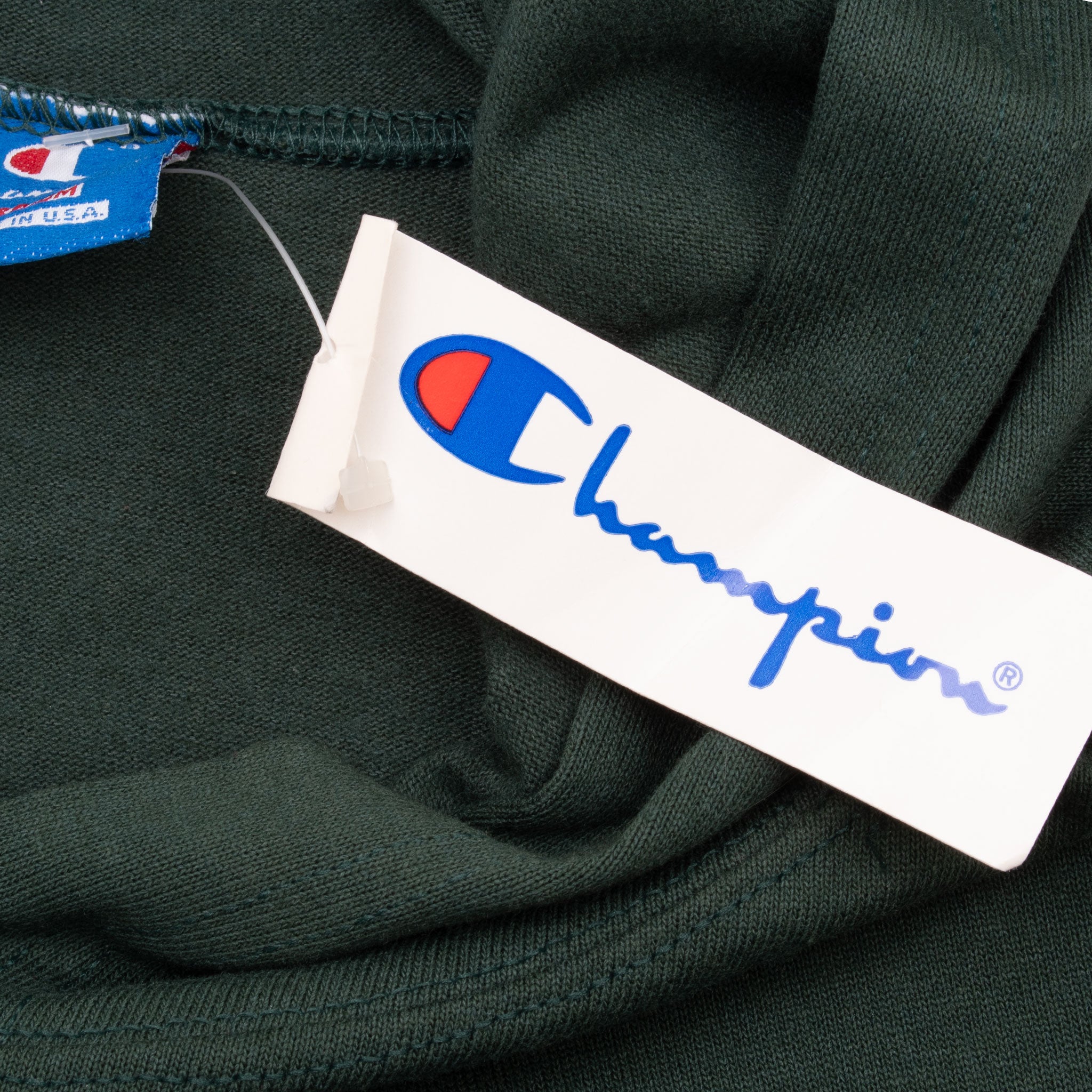 VINTAGE CHAMPION PINE GREEN THIN HOODIE MEDIUM 1990S MADE USA DEADSTOCK