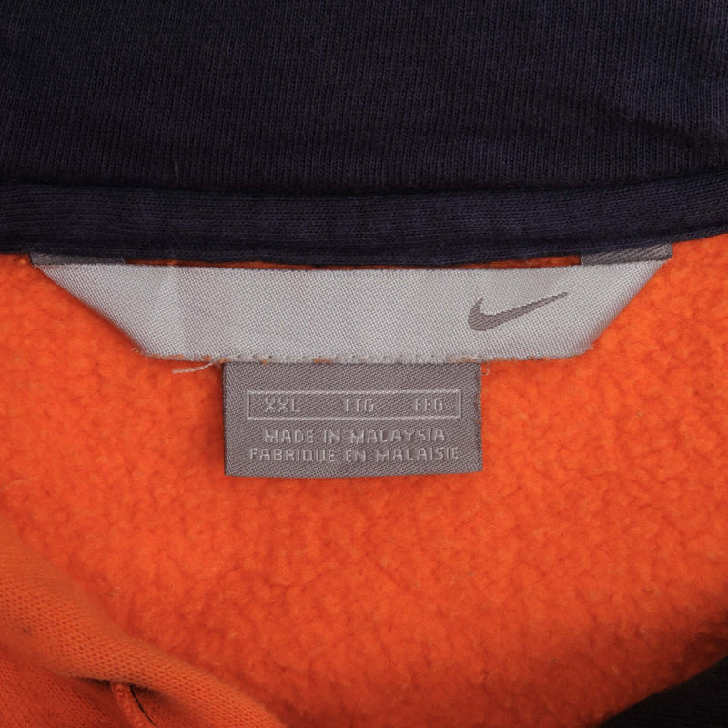 Vintage Nike Spellout Orange Hoodie Sweatshirt 2000S Size 2XL