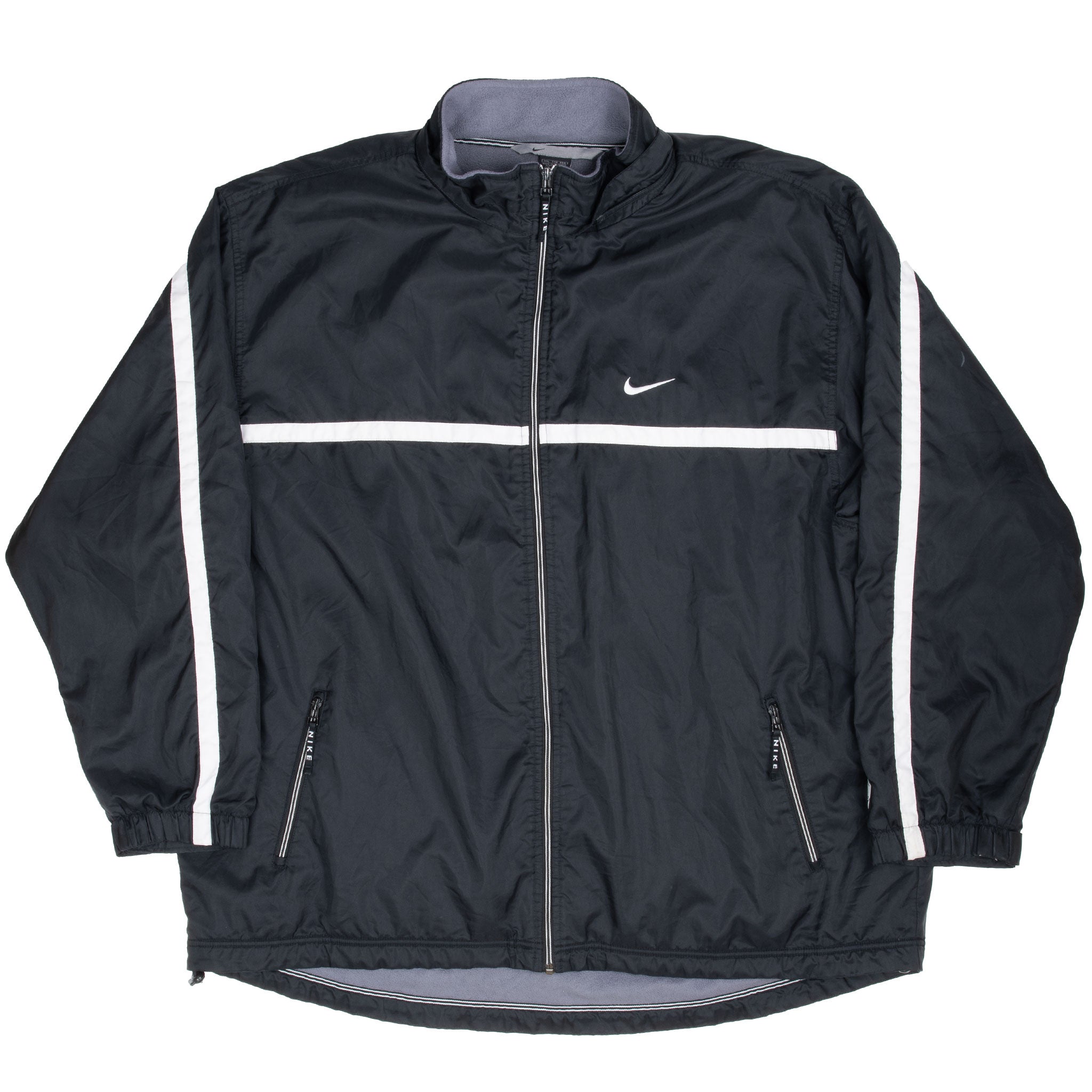 Vintage Nike Swoosh Black Heavyweight Windbreaker Jacket 2000S Size 2XL