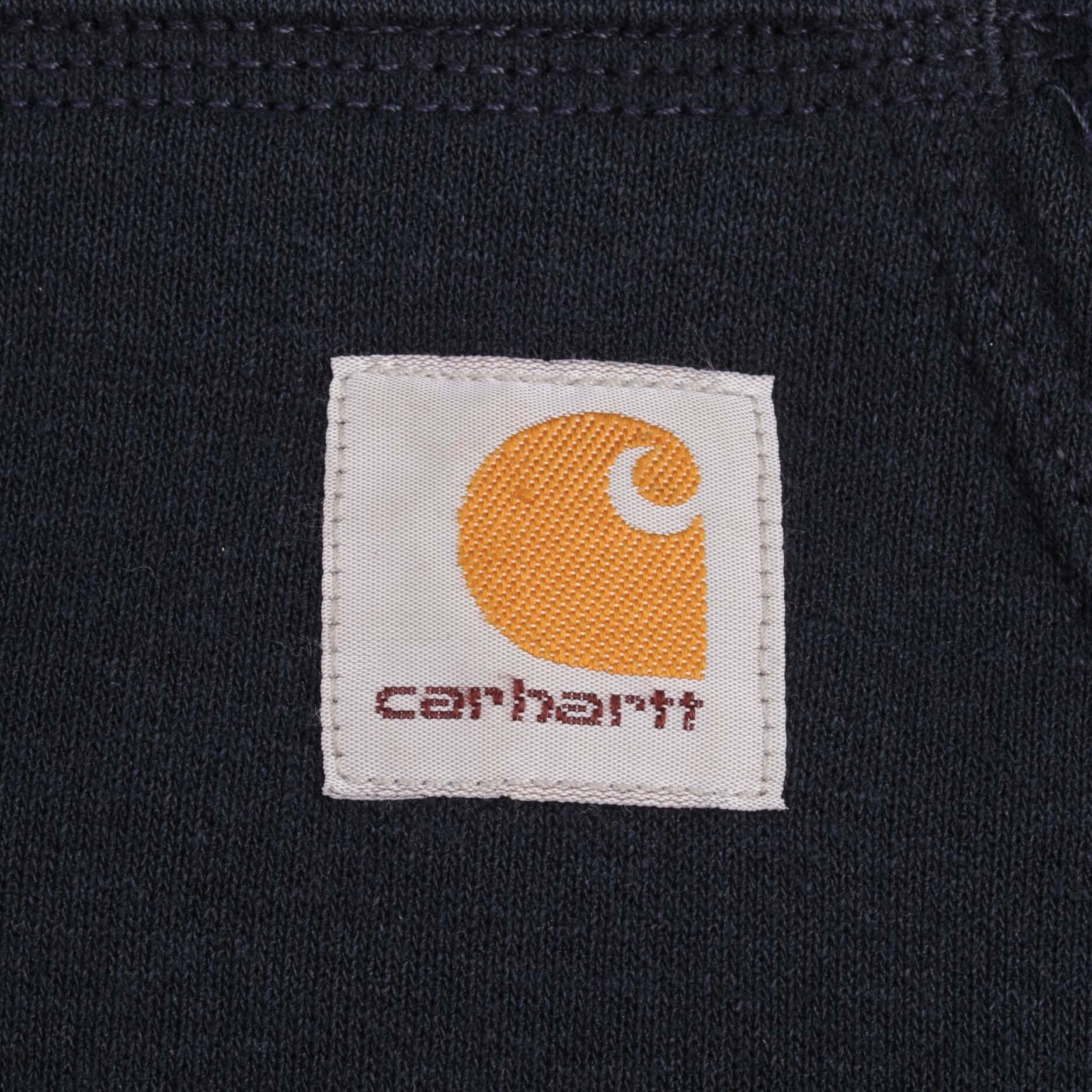 Vintage Carhartt Sherpa Lined Full Zip Navy Hoodie Sweatshirt Size XL