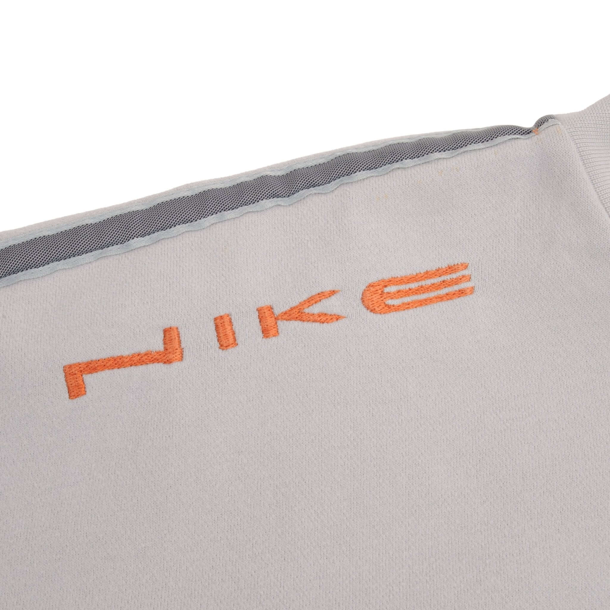 Vintage Nike Swoosh Embroidered Gray Sweatshirt 1990S Size 2XL